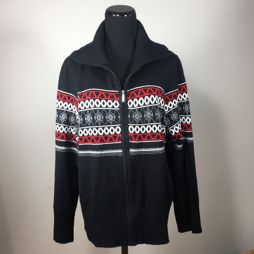 Josephine Chaus Women XL Cardigan ZipUp Sweater